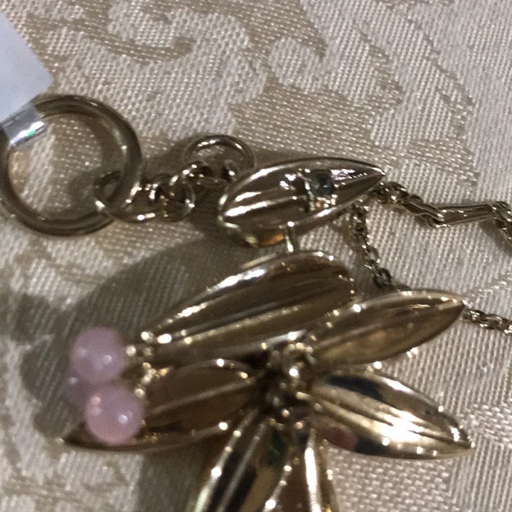 Large Christian Dior Crystal Pink & Black Stone Pendant - Picture 10 of 12
